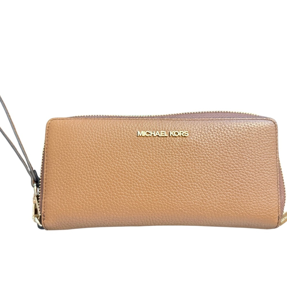 NWT Michael Kors Tan Leather Wristlet